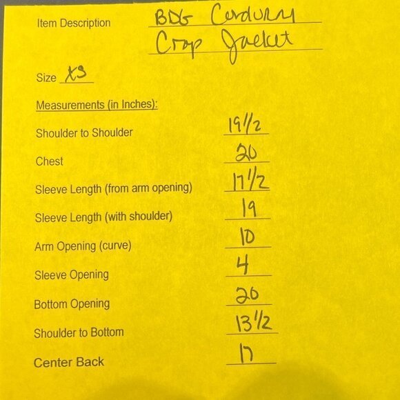 BDG Cropped Cream Corduroy Raw Hem Cropped Jacket Size XS - Picture 8 of 12